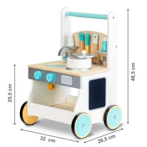 Drewniana kuchnia dla dzieci pchacz wózek ECOTOYS