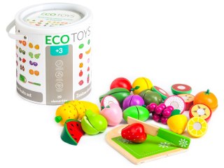 Drewniane owoce do krojenia 20szt ECOTOYS