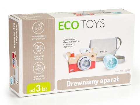 Drewniany aparat zabawka torba kalejdoskop ECOTOYS