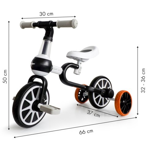 Rower rowerek biegowy 4w1 Pedały Kółka boczne ECOTOYS