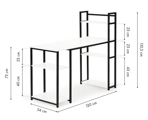 Biurko komputerowe biurowe stół + regał półki loft