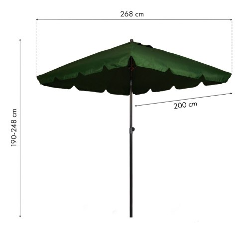 Parasol ogrodowy skośny składany regulacja 200x200