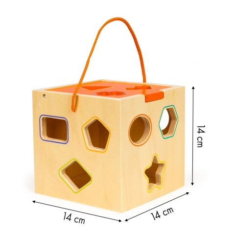 Drewniana kostka edukacyjna sorter z klockami