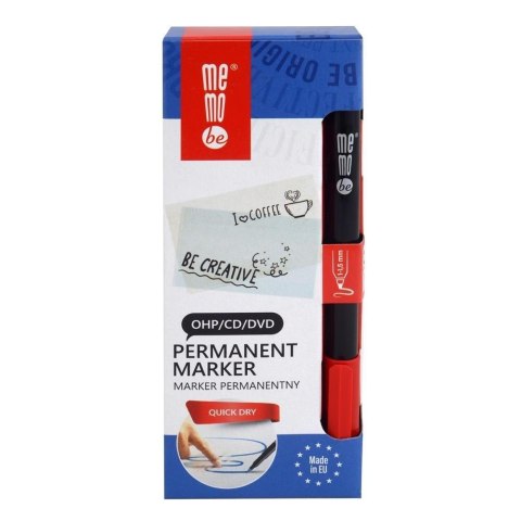 Marker permanent. 1-1,5mm czerwony (10szt) MemoBe