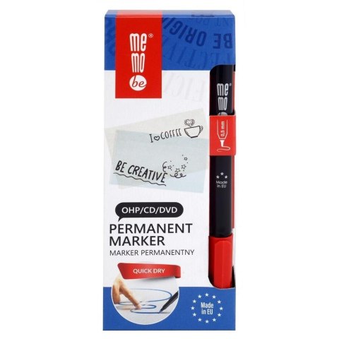 Marker permanentny 0,5mm czerwony (10szt) MemoBe