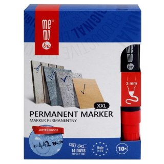 Marker permanentny 3mm czerwony (10szt) MemoBe