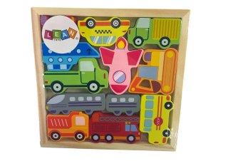 Drewniane puzzle Środki transportu do dopasowania