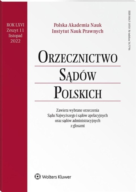 Orzecznictwo Sądów Polskich 11/2022