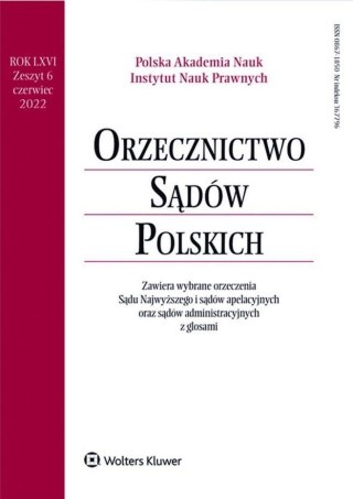 Orzecznictwo Sądów Polskich 6/2022