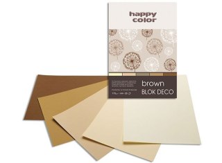 Blok Deco A4 20k. HAPPY COLOR Brown 170g 5 kol.