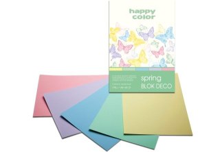 Blok Deco A4 20k. HAPPY COLOR Spring 170g 5 kol. pastelowych