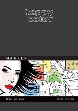Blok do markerów, ART, 100g, A5, 25 ark, Happy Color