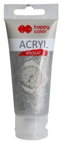 Brokat akrylowy HAPPY COLOR 60ml srebrny