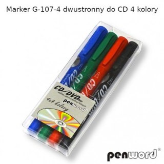 MARKER G-107-4 DWUSTRONNY DO CD 4 KOLORY (opakowanie=12szt)