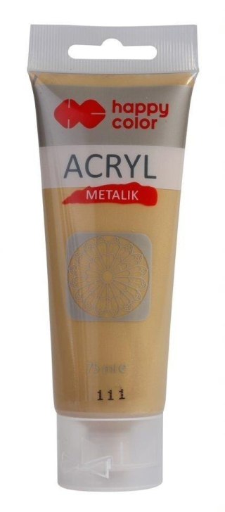 Farba akrylowa 75ml złoto metalik HAPPY COLOR