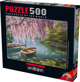 Puzzle 500 Kwitnąca wierzba na jeziorem