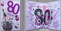 Karnet Przestrzenny B6 Urodziny 80 kobieta