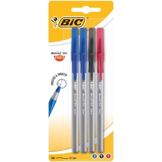 Długopis Round Stick Exact mix AST bls 4szt BIC