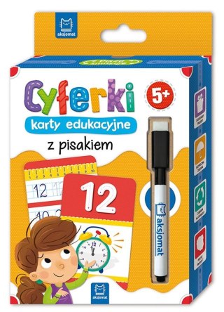 Cyferki karty edukacyjne z pisakiem. 5+