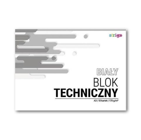 Blok techniczny biały A3/10K (10szt) STRIGO