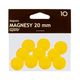 Magnes 20mm żółty 10szt GRAND