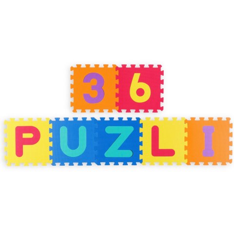 Duża mata piankowa, puzzle, litery kolorowe 36 szt