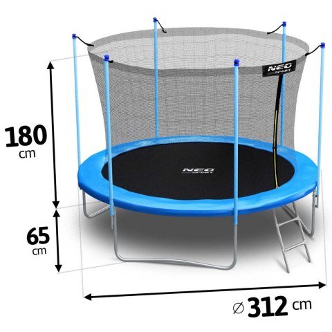 Trampolina ogrodowa 10ft/312cm z siatką wewnętrzną i drabinką Neo-Sport