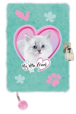 Pamiętnik z kłódką A5/96K włochacz Pastel Cat