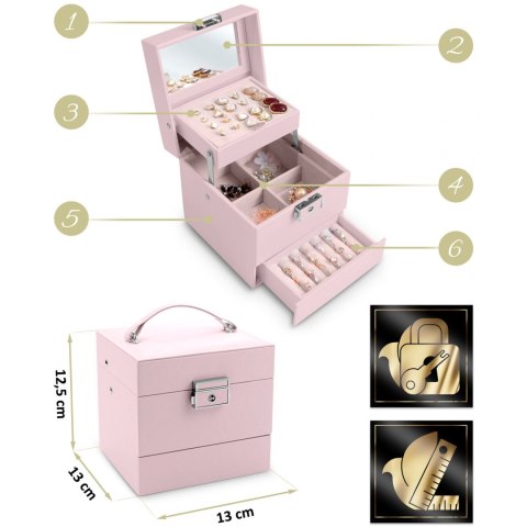Szkatułka na biżuterię MS-703 Massido - różowa