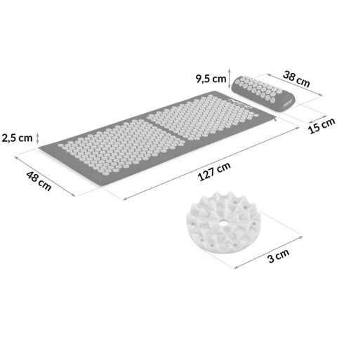 Mata do akupresury z kolcami Neo-Sport NS-901 czarno-szara