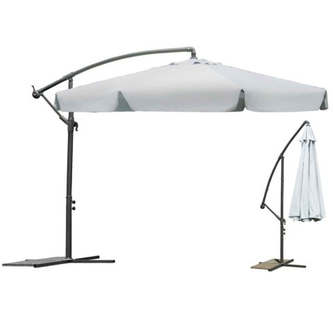 Parasol ogrodowy składany 6 segmentów szary 350cm