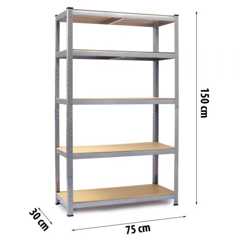 Regał metalowy magazynowy 150 x 75 x 30 cm Humberg 4840