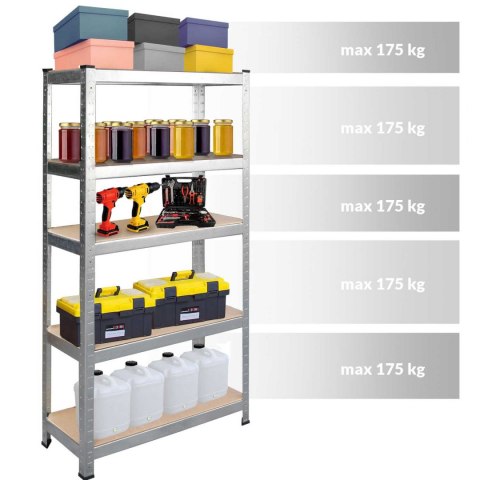 Regał metalowy magazynowy 180 x 100 x 50 cm Humberg 4849
