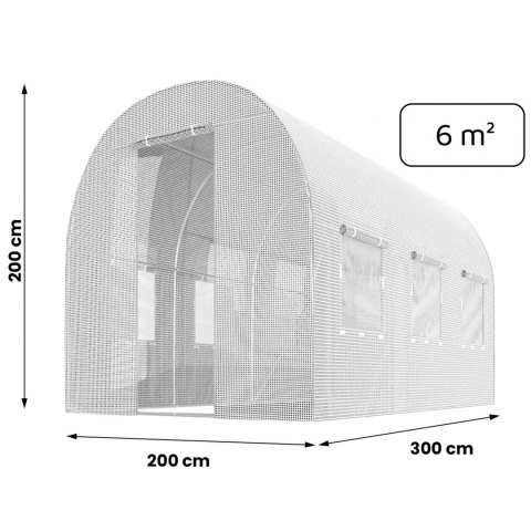 Tunel ogrodowy 2x3m (6m2) biały Plonos