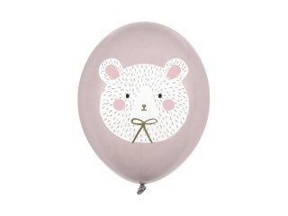 Balony Miś polarny pastelowe szare 30cm 50szt