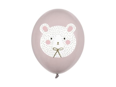 Balony Miś polarny pastelowe szare 30cm 50szt