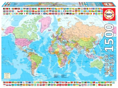 Puzzle 1500 Mapa polityczna świata G3