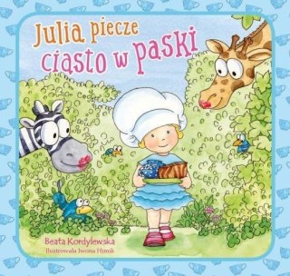 Julia piecze ciasto w paski