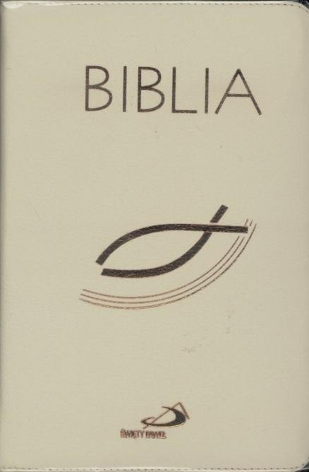 Biblia z rybką z suwakiem ecru