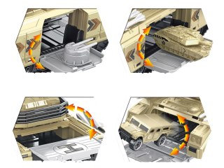 Ciężarówka Czołg Baza 2w1 Zestaw Pojazdów Zielona