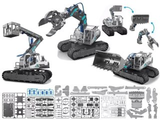 Zestaw 3w1 DIY Koparka Podnośnik Maszyny Hydrauliczne 168 elementów