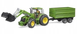 Traktor John Deere 7930 z ładowarką i przyczepą