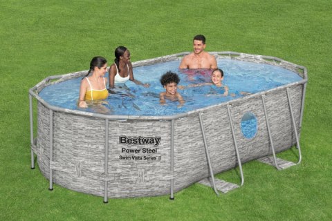 Basen stelażowy Power Steel Swim Vista z oknem 427x250x100 14x8FT BESTWAY 7w1