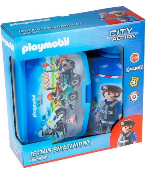 Zestaw bidon + śniadaniówka PL-08 Playmobil policj