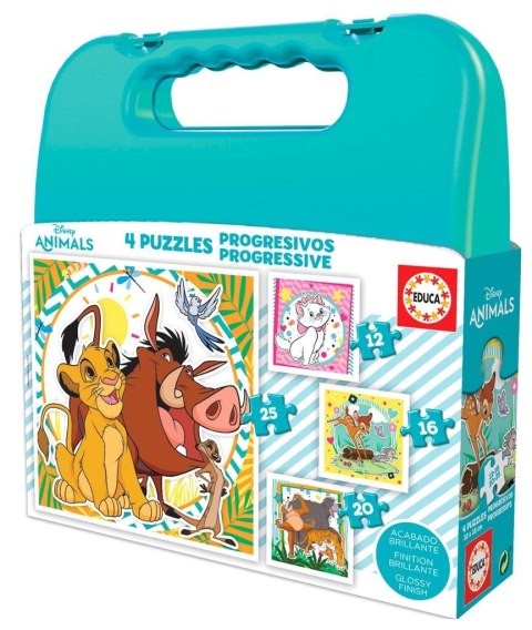 Puzzle 12x16x20x25 w walizce Zwierzęta Disney'a G3