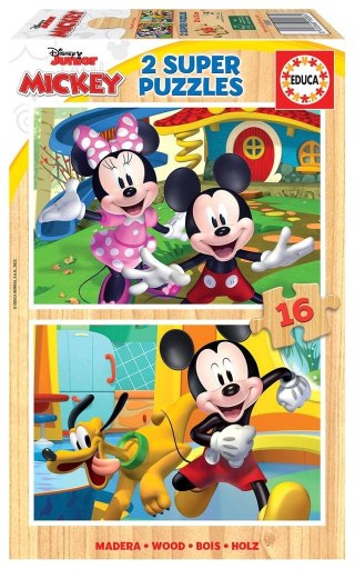 Puzzle 2x16 Myszka Miki Minnie (drewniane) G3