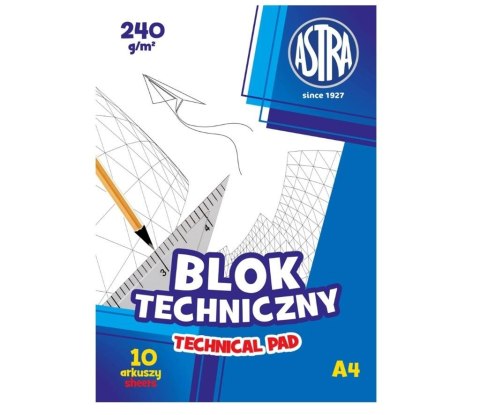 Blok techniczny A4/10K 240g (10szt) ASTRA