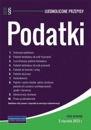 Podatki - ujednolicone przepisy 5 I 2023