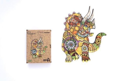 Puzzle drewniane eko 130 Triceratops A3