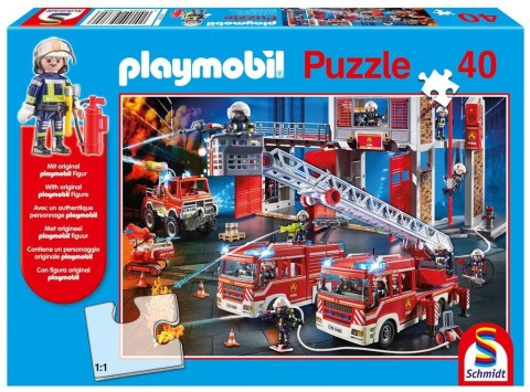 Puzzle 40 Playmobil Straż pożarna + figurka G3
